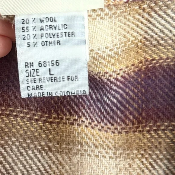 Vintage Plaid Wool Blend Button Front Vest Earth Tone Layered Folk Style - Picture 11 of 15